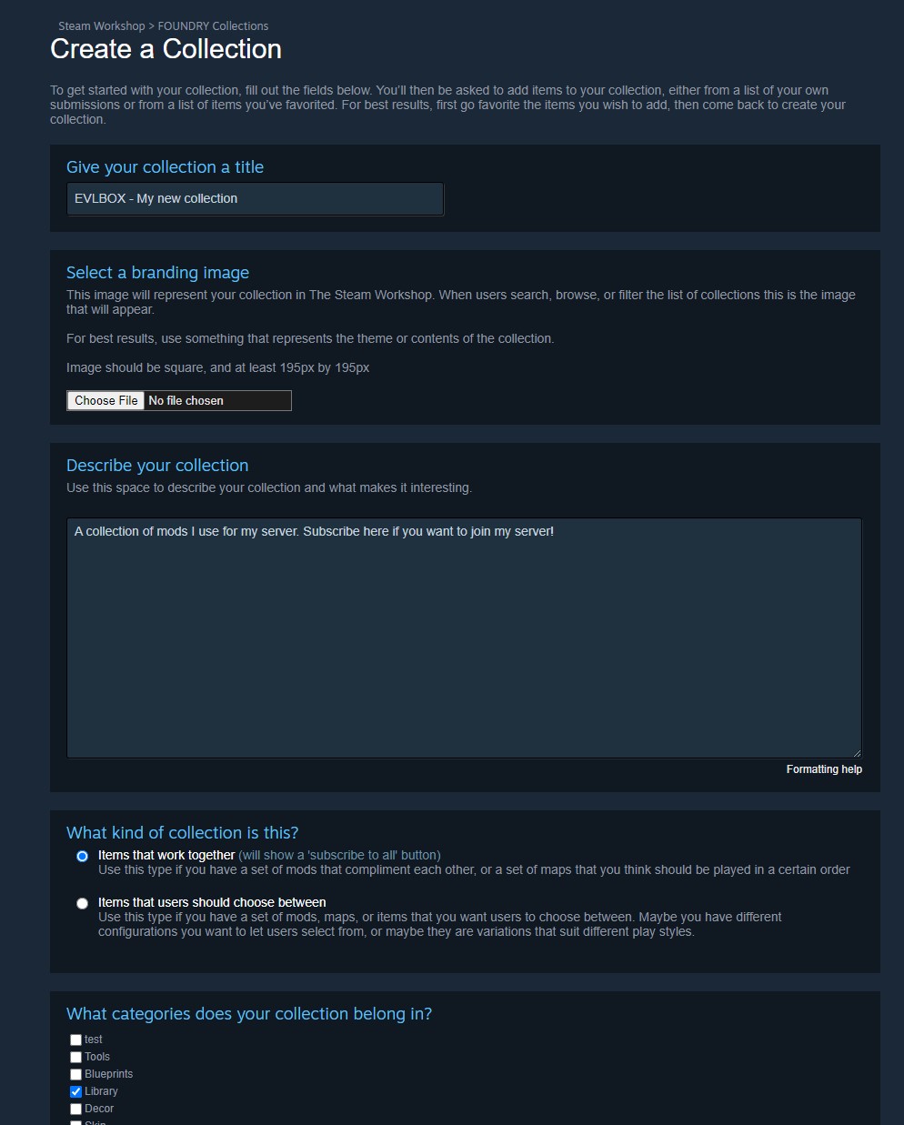 Collection Settings